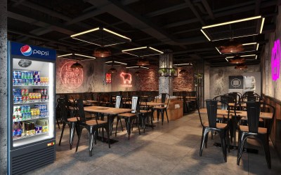 工业风火锅店3D模型下载